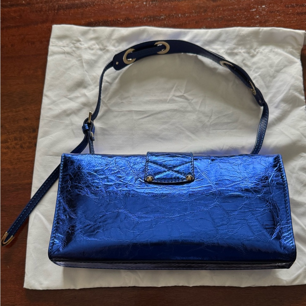 Jimmy Choo Metallic Blue (River) Shoulder Bag - Picture 2 of 11